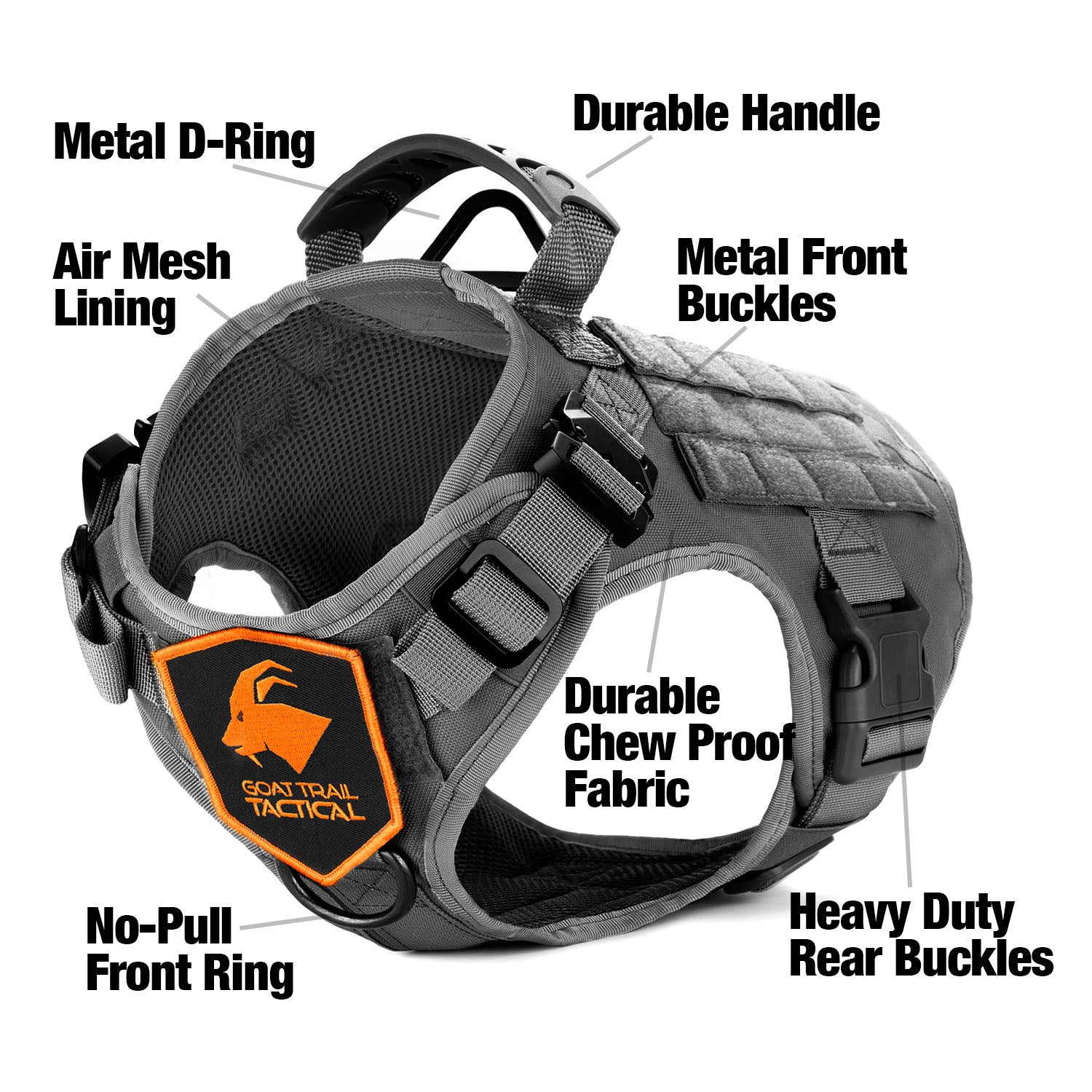 Tactical K9 Badass Bundle | Harness + Collar + Leash