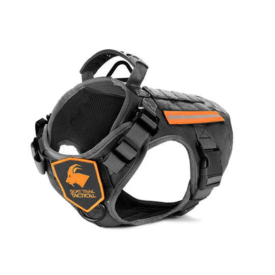 SSGLex Harness | Tactical Dog Harness + Hi-Vis Orange Reflective Strips Goat Trail Tactical