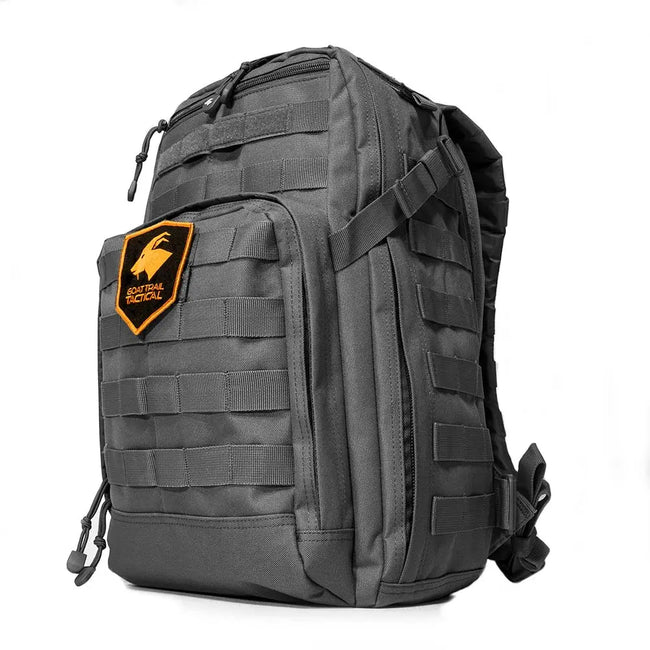 45 Degree frontal photo of the TakinPac | 25L Tactical Backpack in black