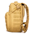 Side view photo of the TakinPac | 25L Tactical Backpack in tan/brown