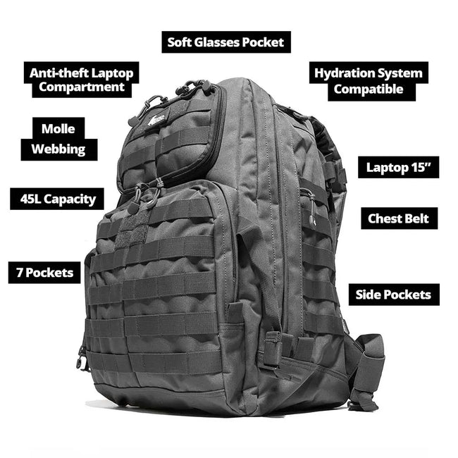 Zavothy 35-45L Military Tactical Backpack for Men and Women Army 3 Day  Assault Pack Bag Large Rucksack with Molle System